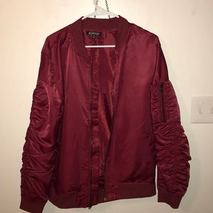 Red bomber jacket